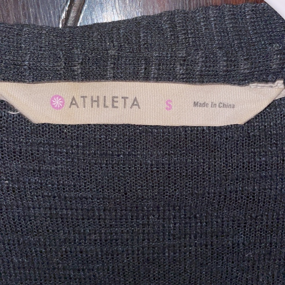 Athleta Long Line Open Front Cardigan Sweater Semi Sheer Lounge Athleisure - Picture 3 of 6